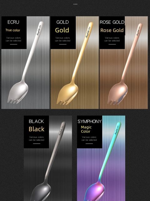 304 stainless steel salad spoon fork salad spoon noodles spoon long handle fork spoon creative tableware