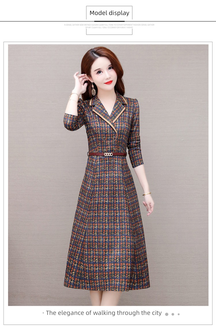 Autumn and winter Celebrity temperament Goddess Wool Dress