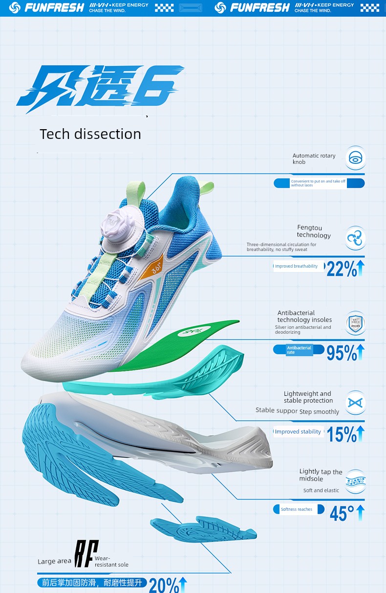 Wind Permeability 6 | 361 Kidsren's Shoes, Kidsren's Sports Shoes, Boys' Running Shoes, Summer New Mesh Breathable Mesh Shoes, Boys' Shoes — 7