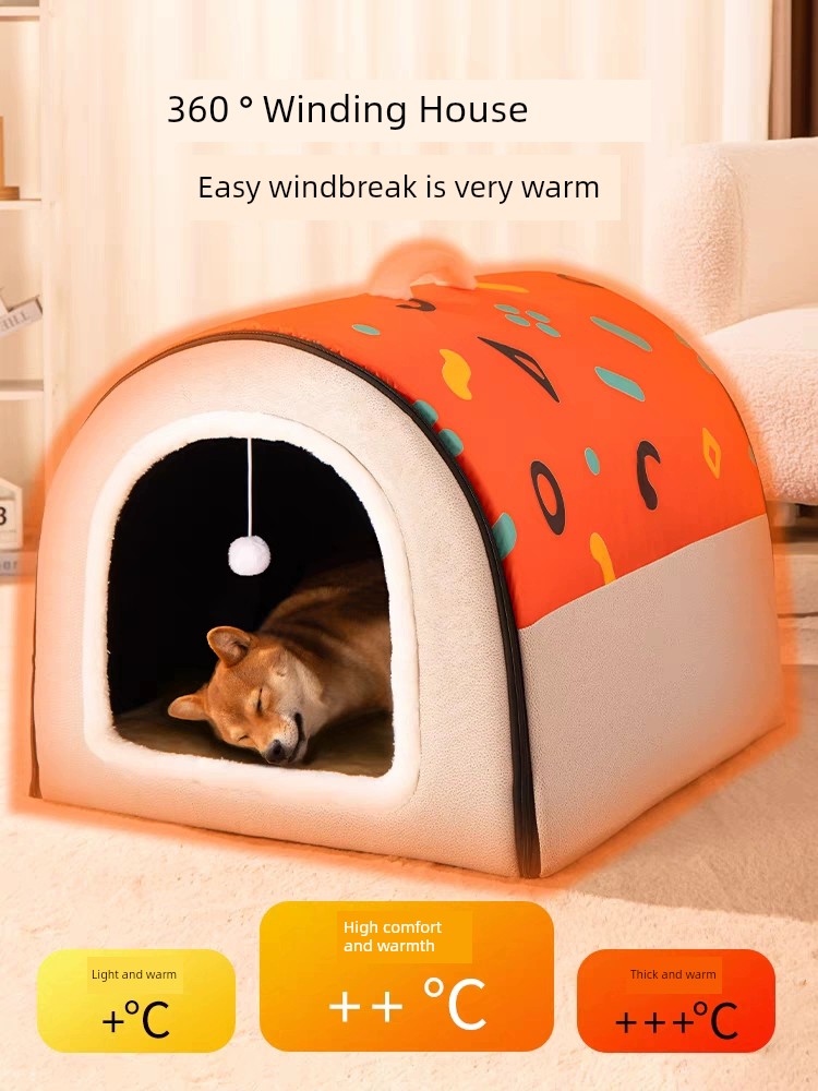 秋冬寵物睡覺用品 大型犬狗窩可拆洗房子 四季通用帳篷