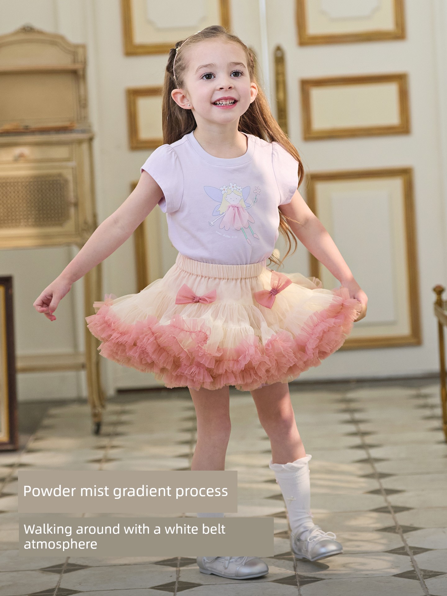 David Bella Girls' Tutu Skirt Autumn Outfit Children's Pink Princess Skirt Baby Puffy Short Skirt for Outerwear
