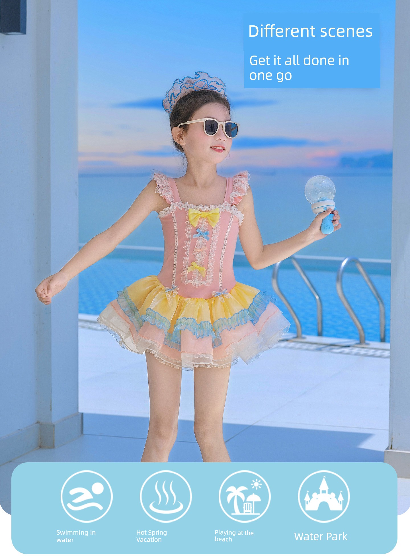 66 Princess Children's Clothing Girls' One-Piece Swimsuit 2026 New Model Children's Stunning Swimwear Sweet Girls' Swimwear — 6