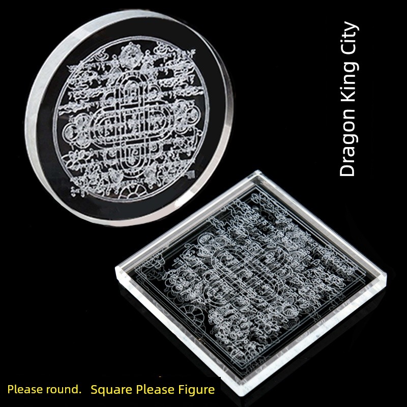 Factory Direct Sales Crystal Dragon King Tan Cheng Hydrolysis Mantra Mannishi Inner Carving Supporting King Kong Tibetan Dzogchen Binding