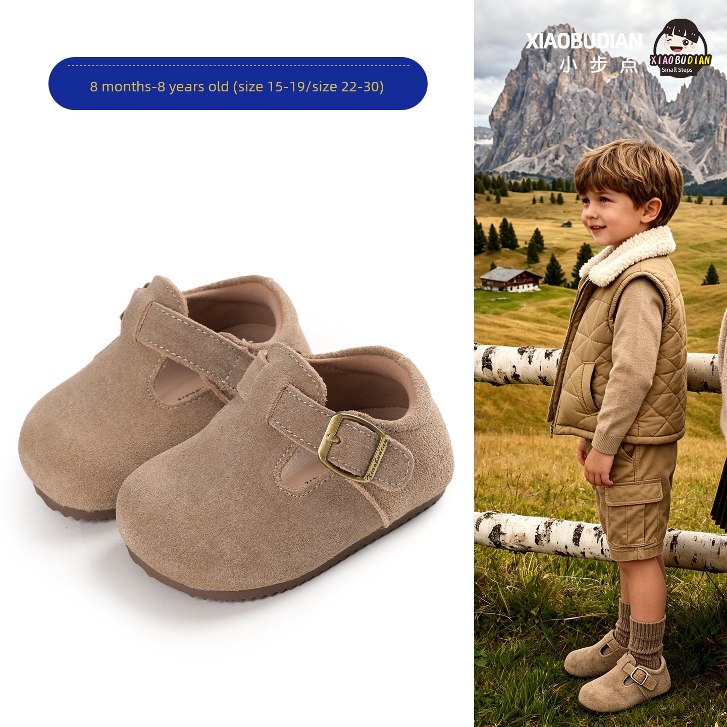 Little Steps Girls' Birkenstock-Style Shoes Autumn Children's Leather Shoes Baby Soft Sole Walking Shoes Non-Slip Girls' Shoes Boys' Shoes — 4