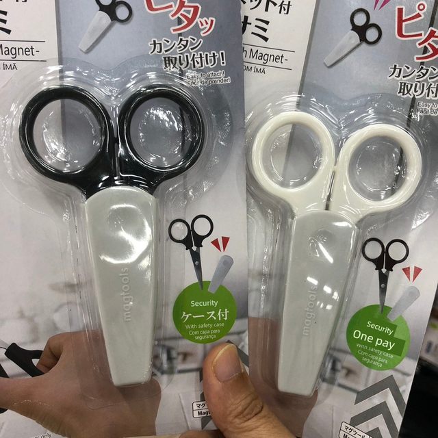 日本大创daiso剪刀冰箱贴厨房多功能带收纳盒贴冰箱磁铁吸磁性贴