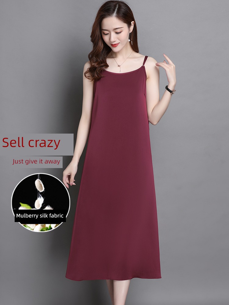 camisole Dress The new Inner lap vest Over the knee real silk