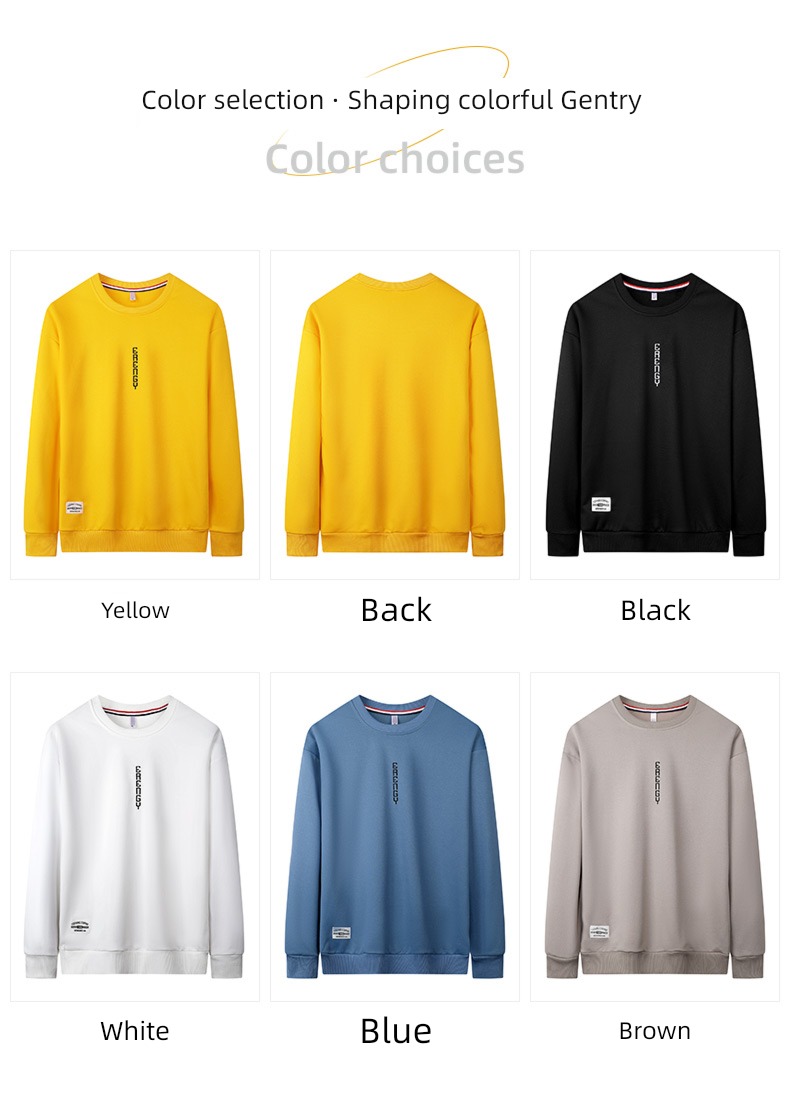 male tide ins Spring and Autumn Condom black Round neck Sweater