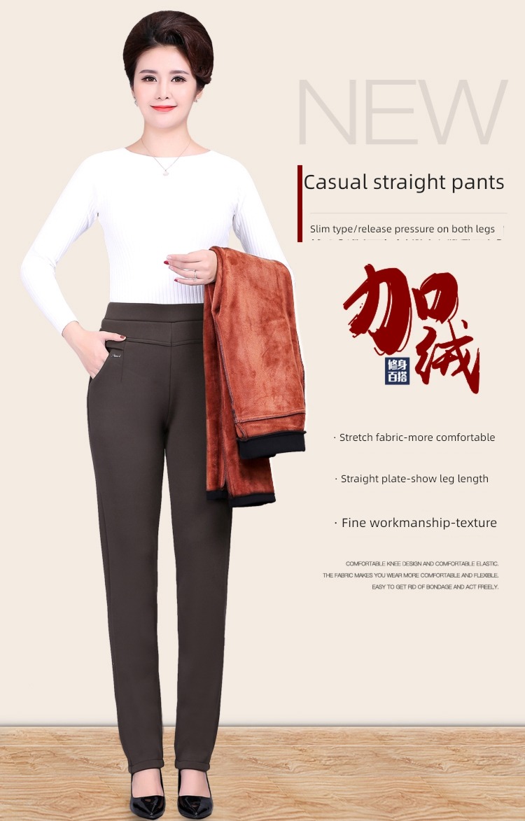 High waist elastic force spring and autumn new pattern leisure time middle age Mother dress