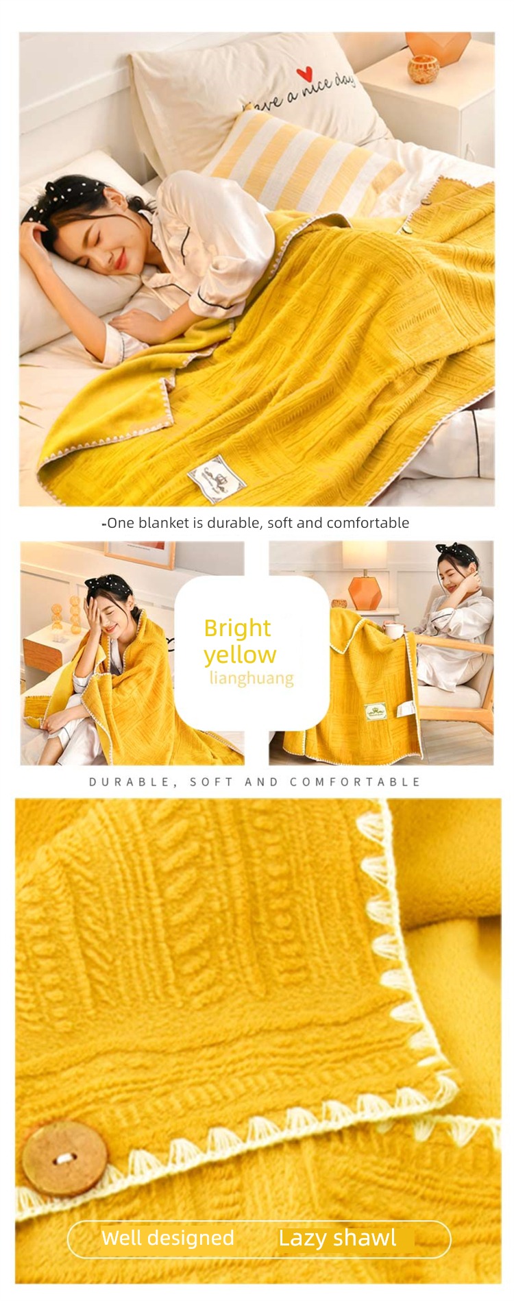 NGGGN office leisure time a living room air conditioner Shawl blanket