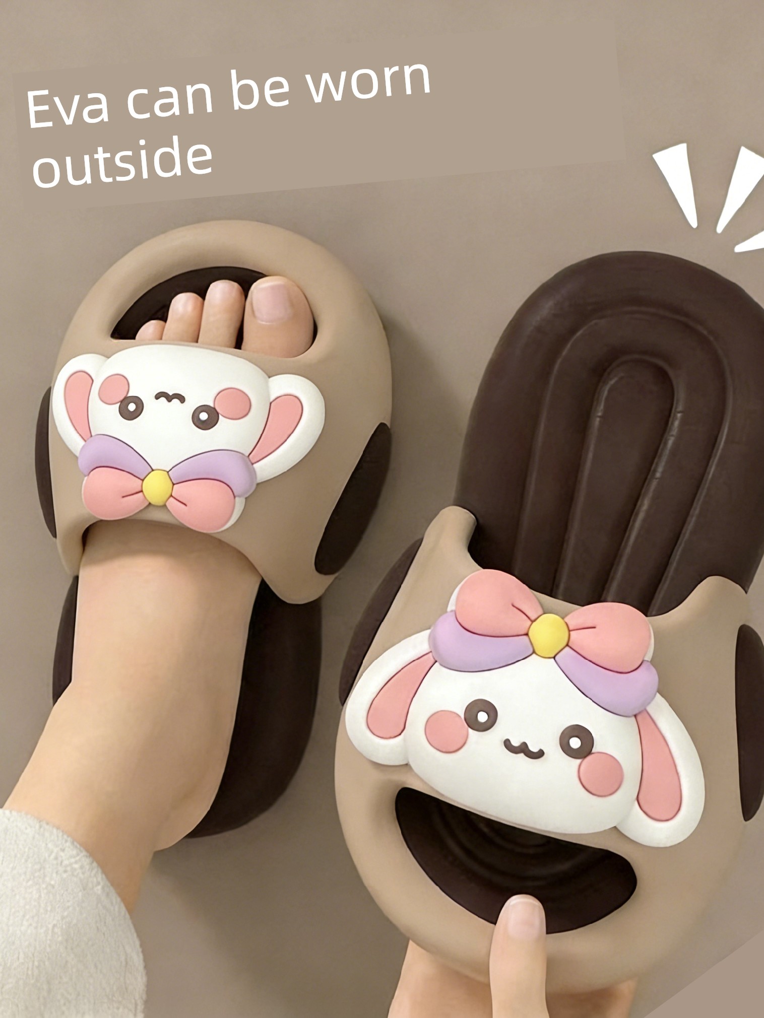 New Style Girls' Rabbit Slippers, Soft-Soled, Non-Slip, Suitable for Home and Outdoor Wear, Cute Summer Princess Slide Sandals — 3