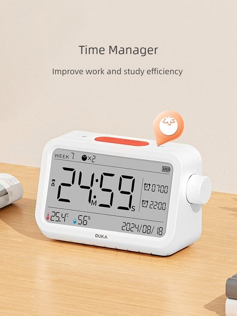 Duke MT2 multi-functional thermometer alarm clock indoor clock learning timer home digital display electronic backlight