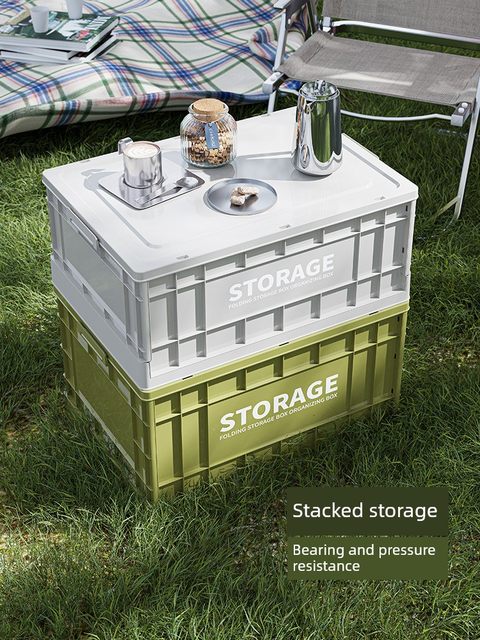 Outdoor storage box Large capacity camping folding box Multi-function camping van storage box trunk sorting box