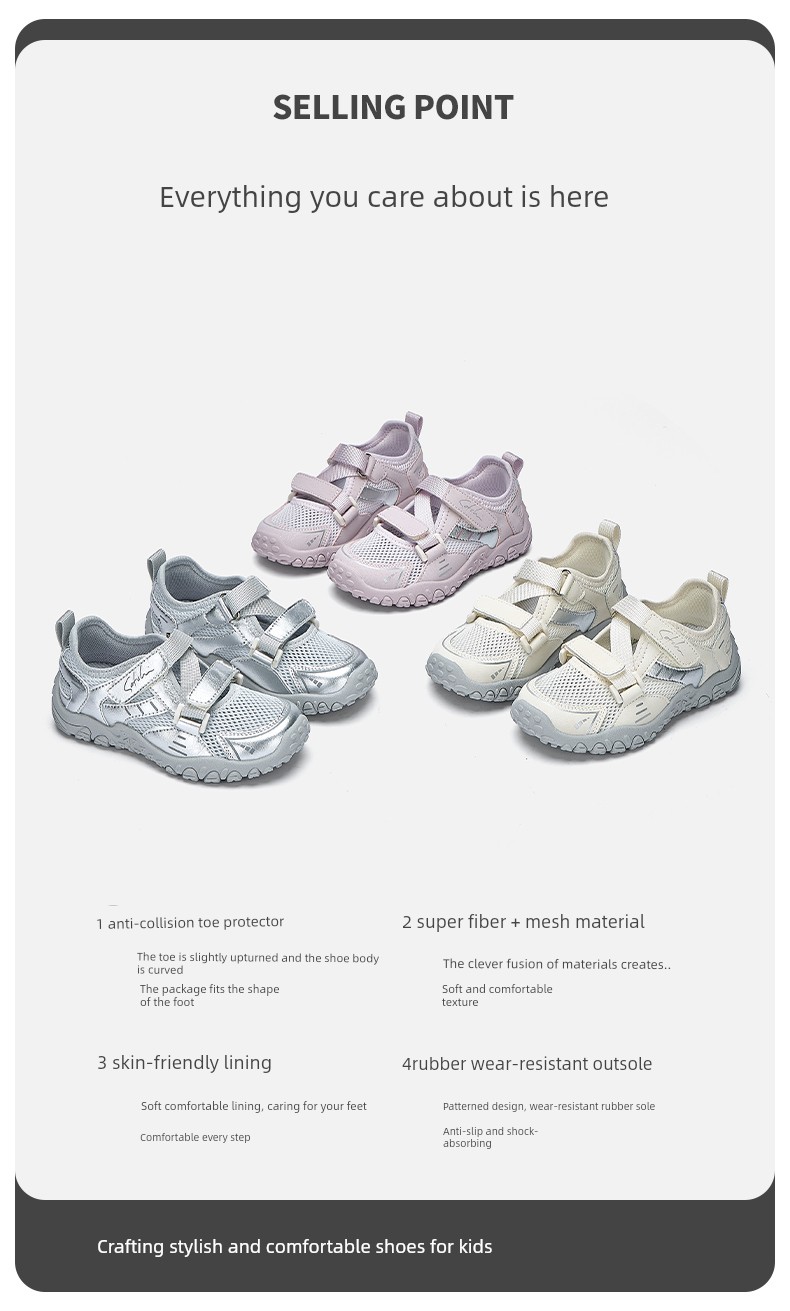 Shachi Children's Shoes Girls' Sports Shoes 2026 Summer New Non-Slip Breathable Sandals Thin Shoes Kidsren's Sports Shoes — 2