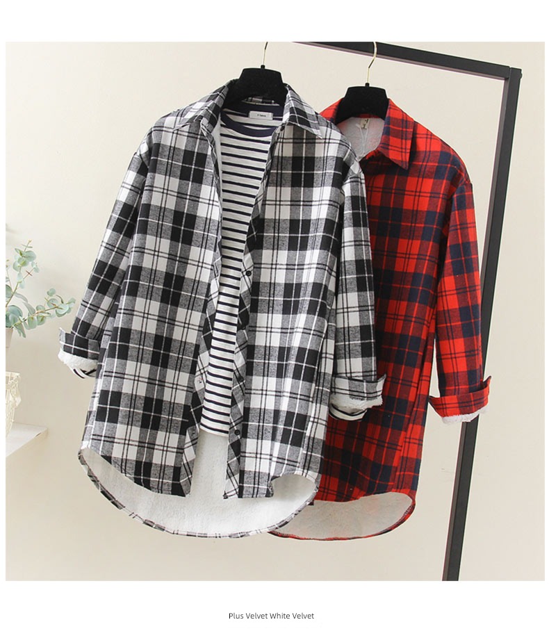 Wear out lattice Long sleeve easy Retro Hong Kong flavor shirt