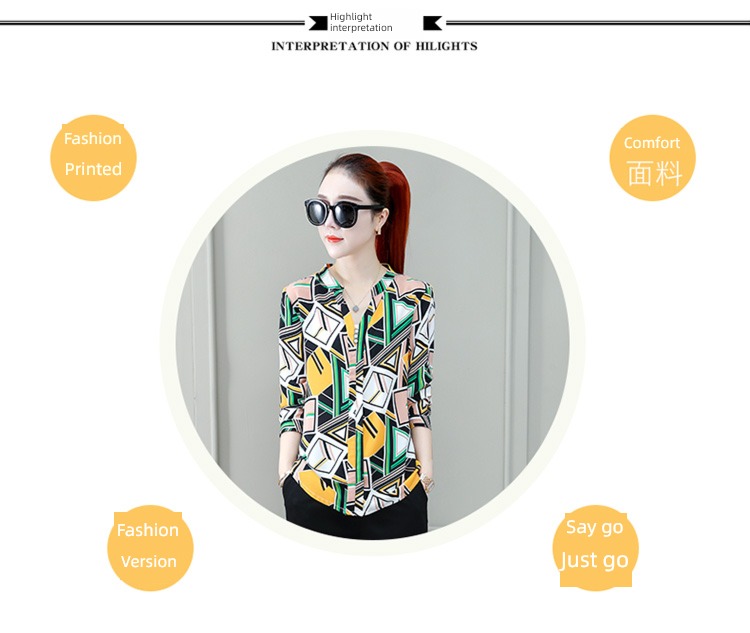 Stylish and versatile Long sleeve jacket Women Chiffon shirt