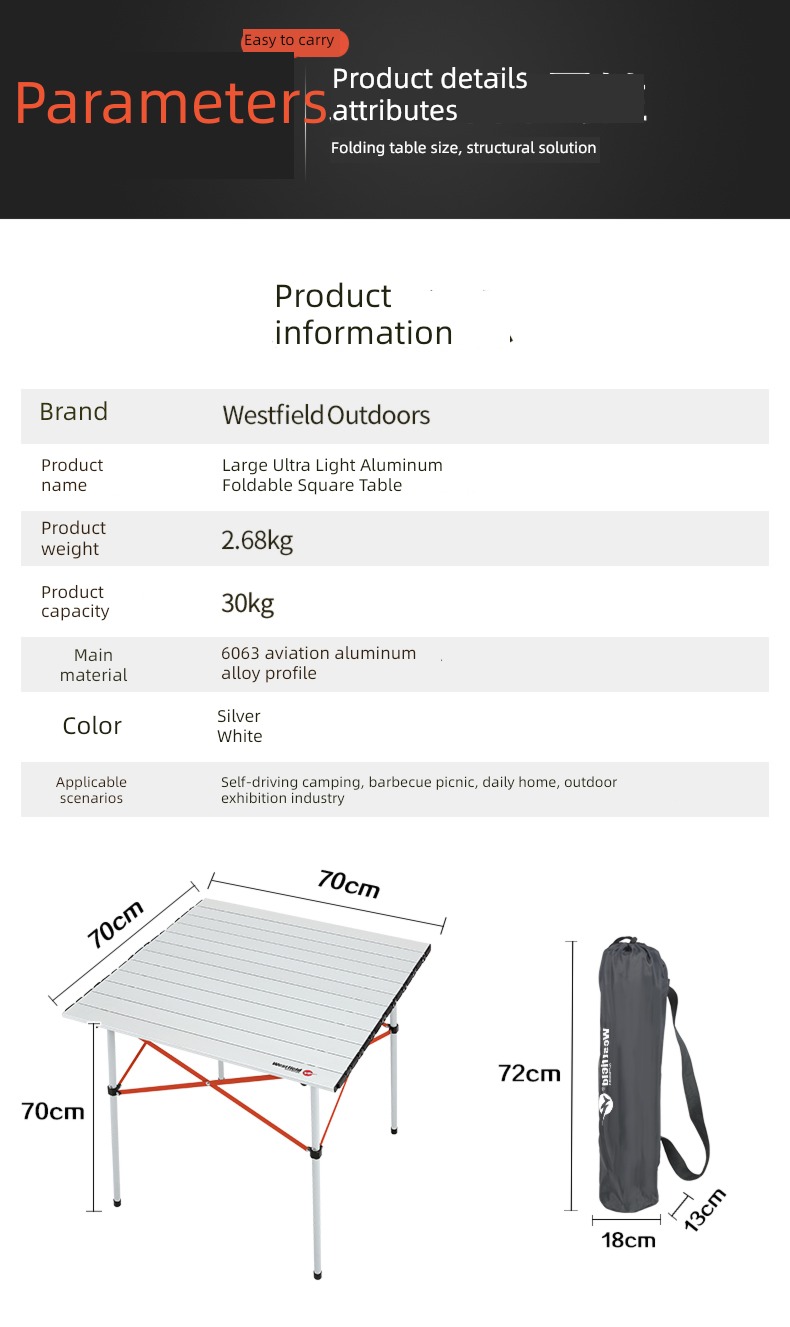 I fly Ultra light aluminium alloy camp dining table and chair outdoors