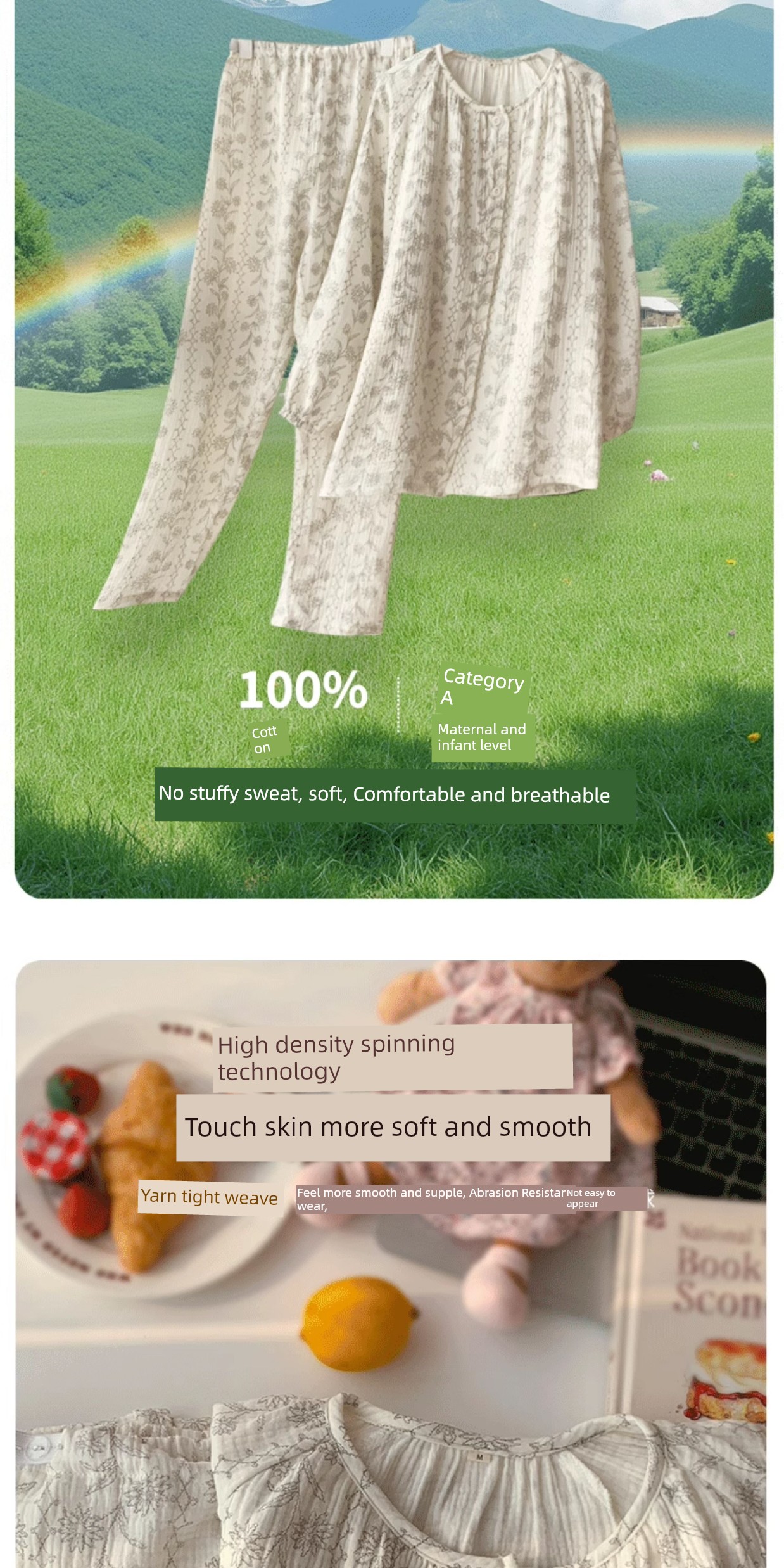 Cotton Confinement Clothing Cotton Pajamas for Pregnant Women Spring & Fall Maternity Pure Cotton Sweat Absorbing Summer Thin August Homewear — 10