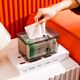 Light luxury transparent tissue box cotton soft towel high-end living room napkin storage box household cardboard box bedside new style