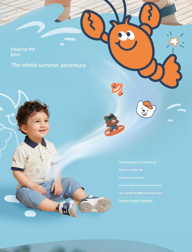 Balabala Kidsren's Clothing Baby Short-Sleeved T-Shirt Boys Infant Summer Clothing Kidsren's Tops 2026 New Style Cute and Trendy — 7