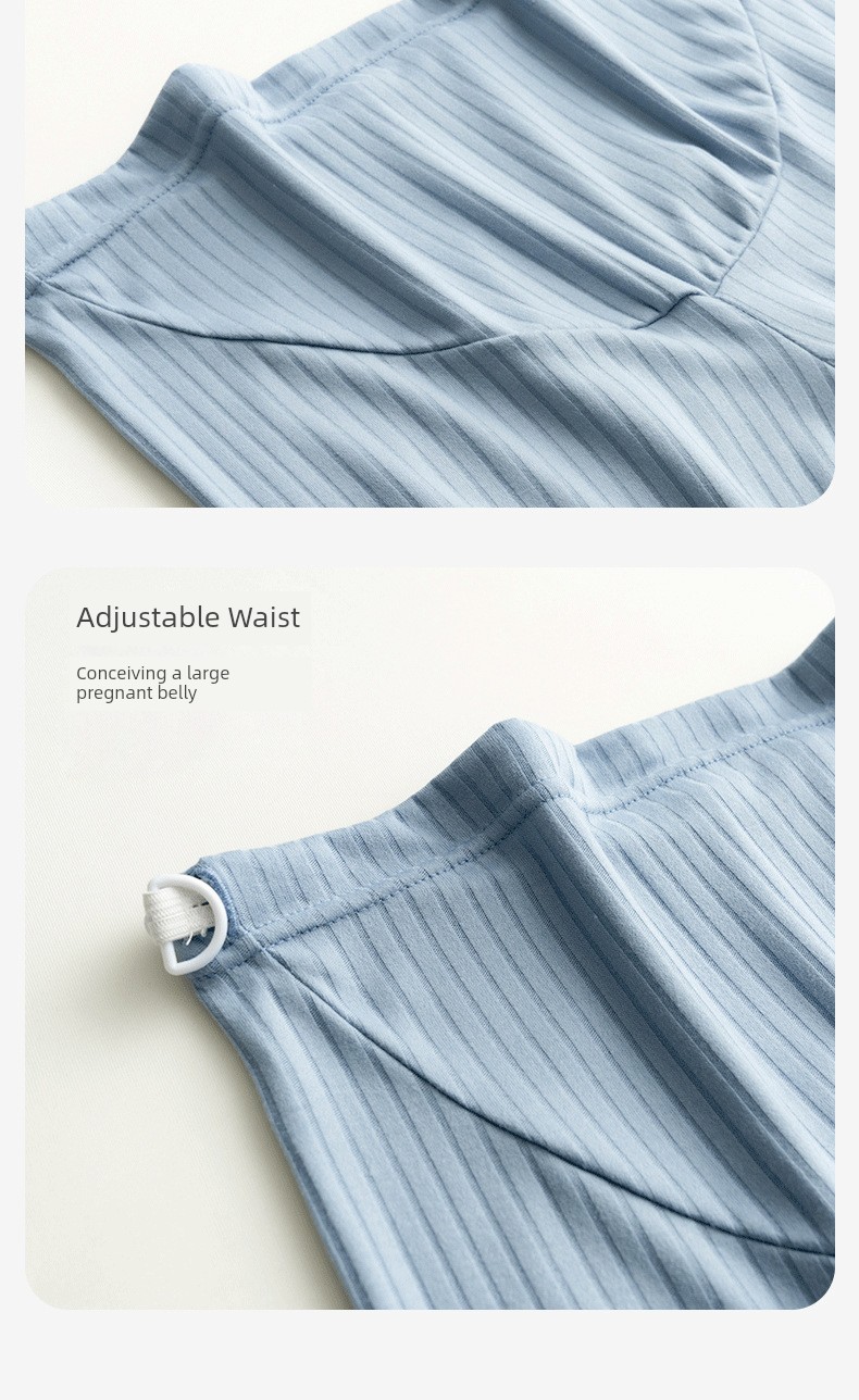 Summer Maternity Pajamas Belly-Tight Safety Pants Shorts Thin Home Summer Modal Adjustable — 15