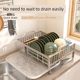 304 stainless steel dish storage rack kitchen storage rack table top tableware drain basket single-layer storage cabinet