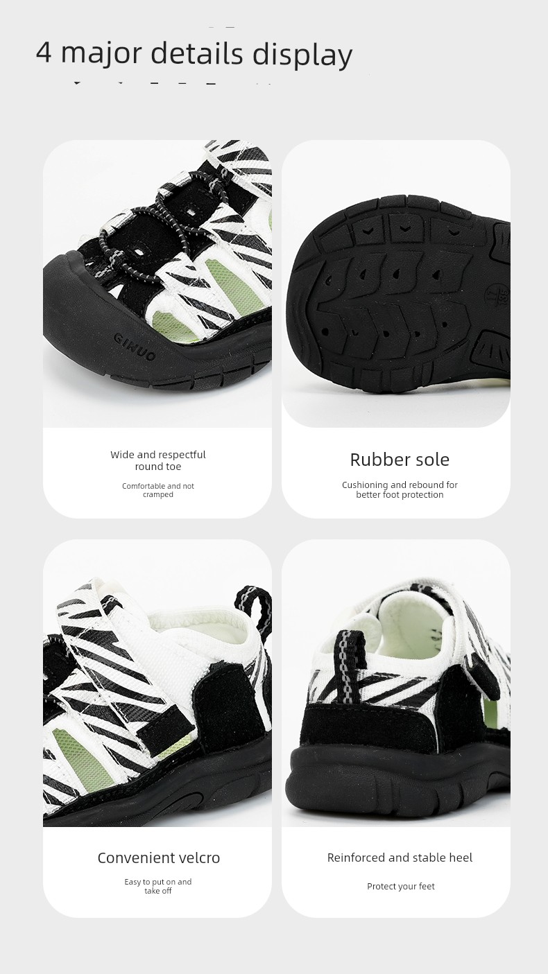 Summer Minority Simple Soft Bottom Closed Toe Zebra Toddler Shoes — 13