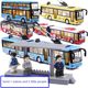 Large alloy voice double festival police car bus lengthen bus London bus double-decker tourist car model toy