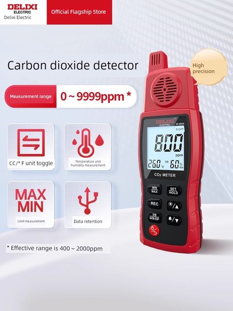 Delixi Electric Four-in-One Gas Detector Combustible Gas Halogen Oxygen Carbon Dioxide Gas Leakage Detector