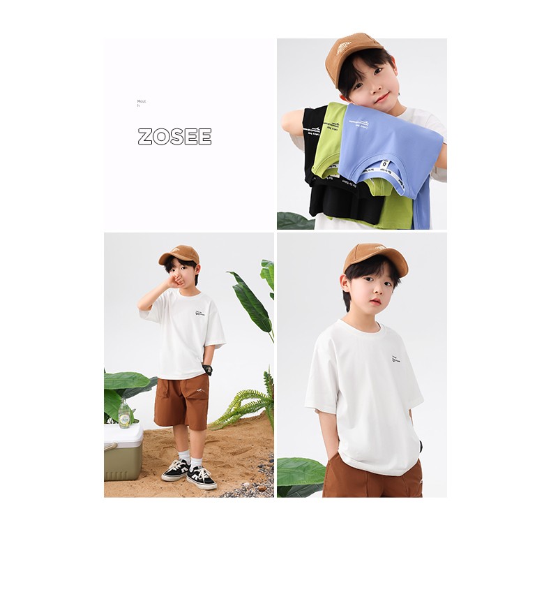Zuoxi Children's Clothing Boys' T-Shirt Short-Sleeve Kids' Summer Top 2026 New Model Boys' Big Kids Summer Cool Half-Sleeve Shirt — 33