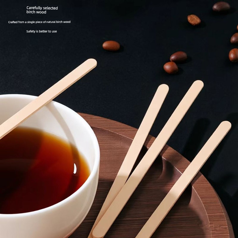 Individually Packaged Thick Disposable Wooden Stir Sticks 14cm Wooden Coffee Stir Sticks 19cm 500 Pieces Wholesale