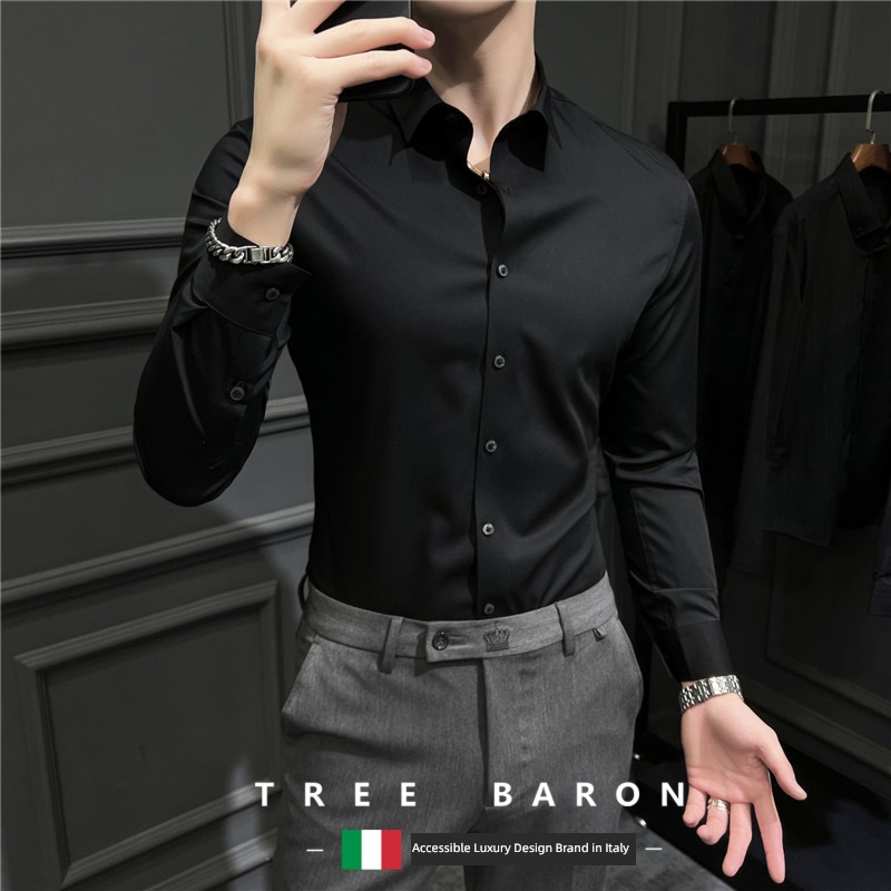 Inch shirt No trace Long sleeve Self-cultivation No iron Business dress shirt