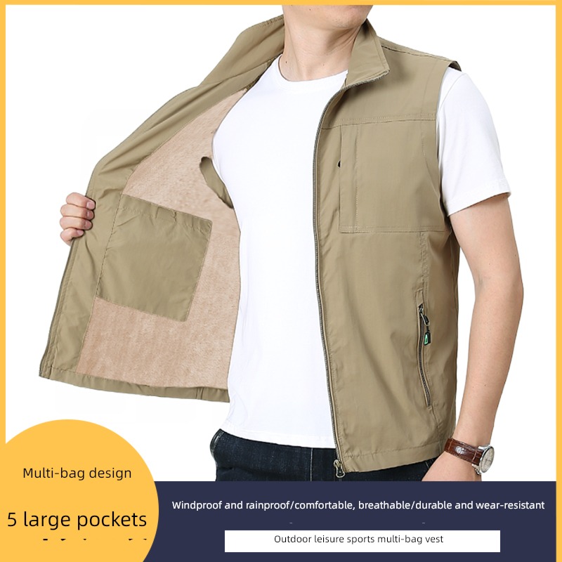 motion quick-drying keep warm loose coat Photography middle age Vest
