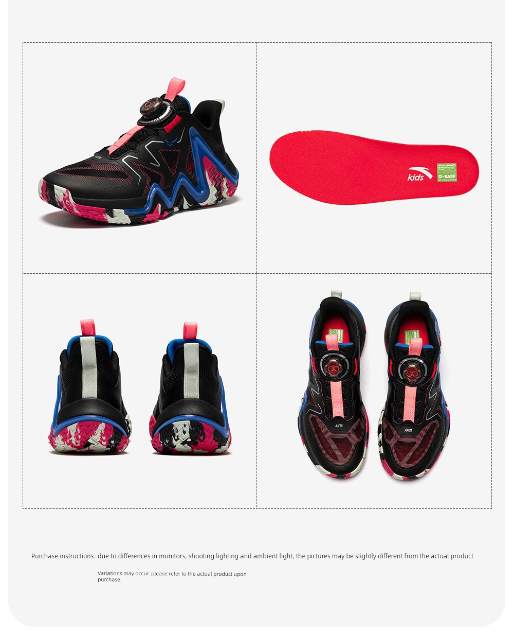 Anta Kids Reverse Scale | Basketball Shoes for Boys, New Professional Youth Model, Official Flagship Store Genuine Sports Shoes — 43