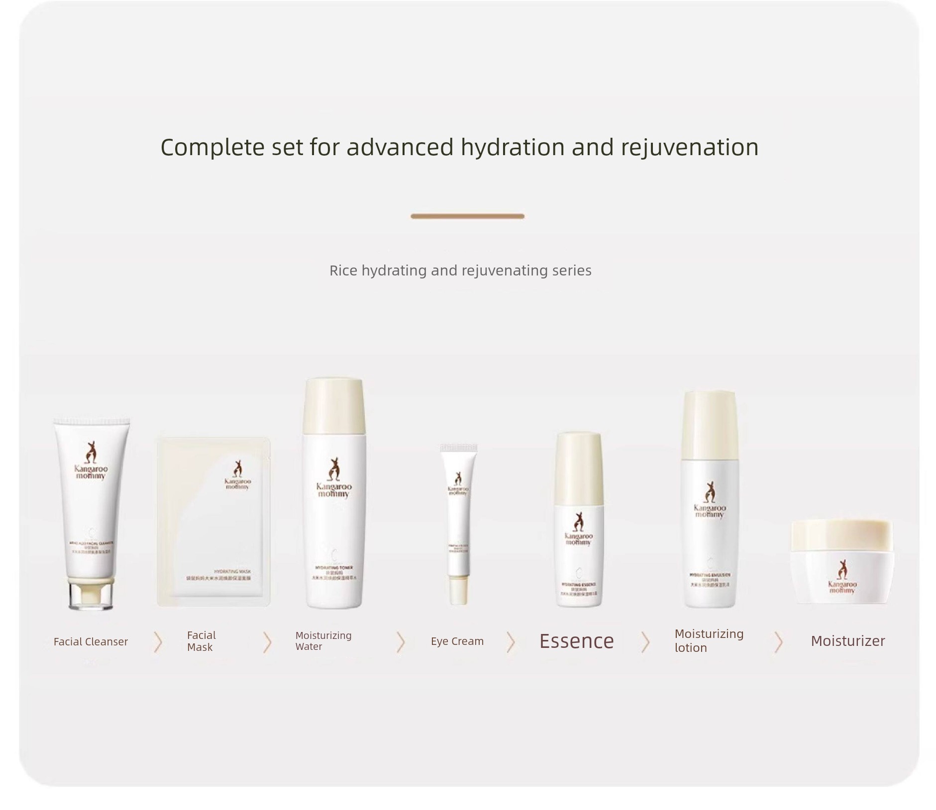 Kangaroo Mom Official Flagship Store Genuine Rice Water Lotion Set Facial Cleanser Hydrating Moisturizing Skin Care Cosmetics for Women — 16