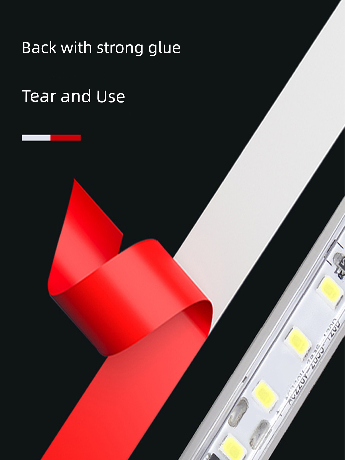 LED Drive-Free 220V Self-Adhesive Three-Color Variable Light Strip