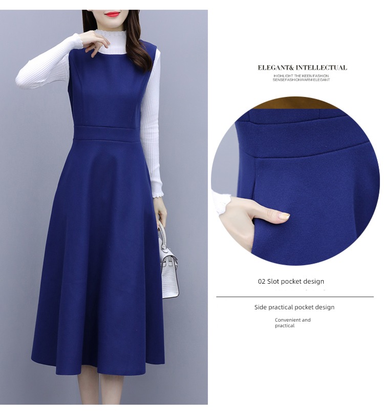 French Wool Undershirt Long sleeve Two piece suit straps