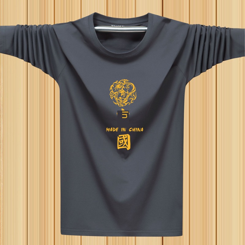 Chaopai Chinese style Xinjiang cotton man Long sleeve T-shirt