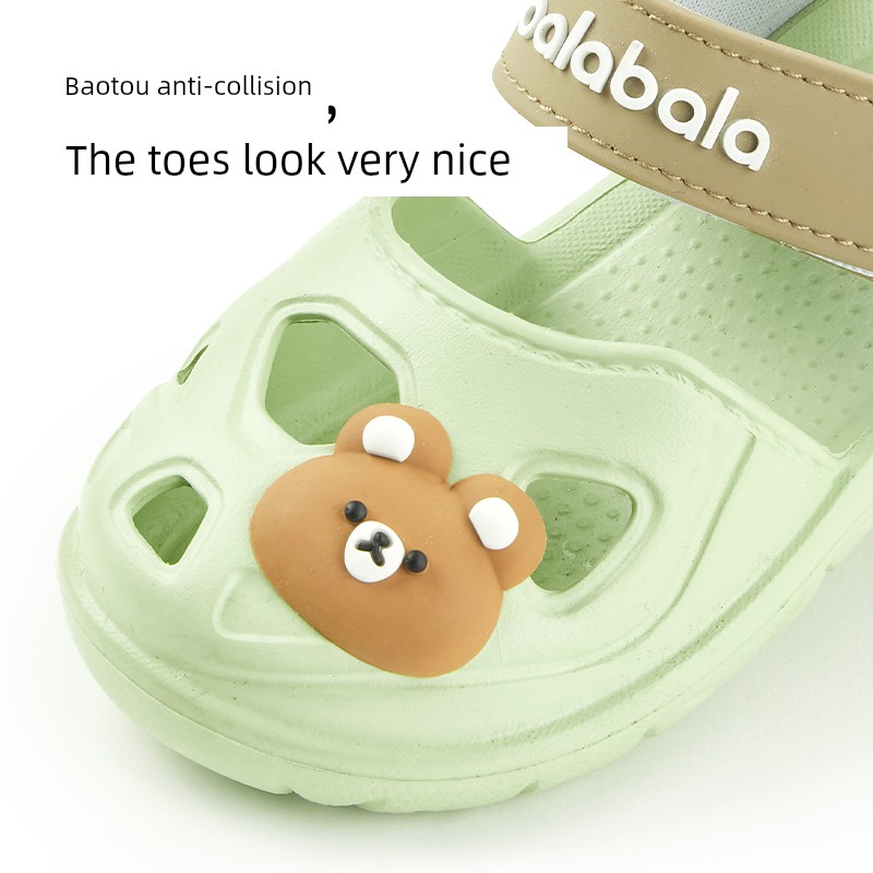 Balabala Kidsren's Sandals Summer Girls' Baby Non-Slip Soft-Soled Cartoon Home Wear Beach Slippers for Boys