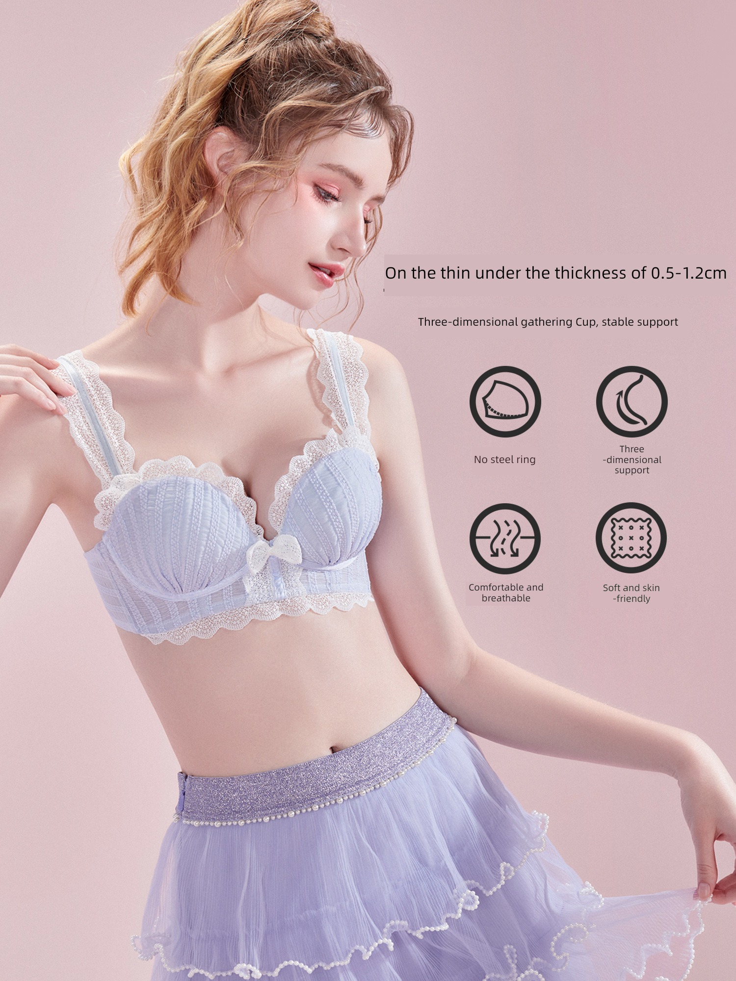 6RBI Wireless  Small chest Gather together sexy Significantly larger Underwear