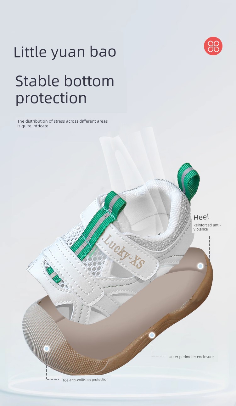 Jq Jingqi Baby Sandals Summer New Style Non-Slip Soft-Soled Baby Shoes for Boys and Girls with Hollow Mesh Breathable Functional Shoes — 6