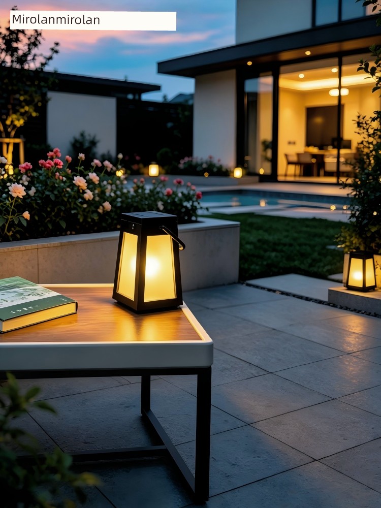 Mirolan Lawn Lamp Solar Charging Integrated Portable Wind Lamp Garden Courtyard Waterproof Atmosphere Lamp Camping Table Lamp