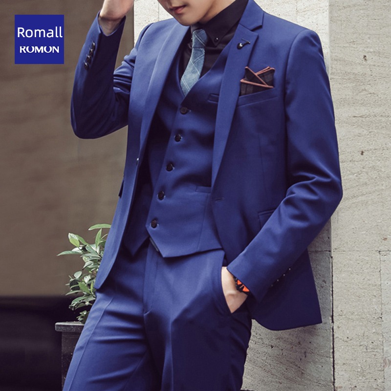 Romon white Korean version groom marry man 's suit suit