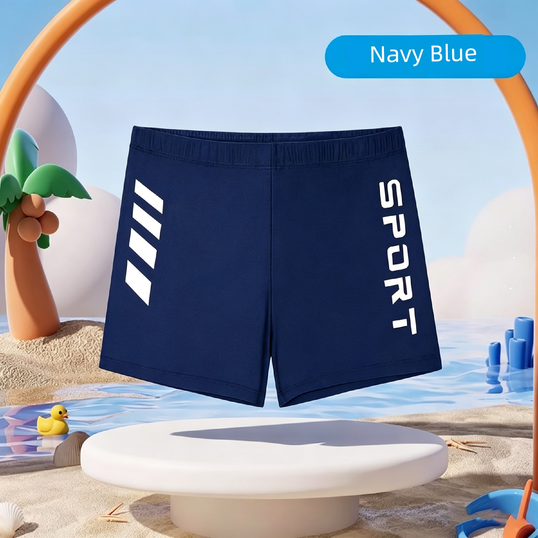 Children's Swimming Trunks 2026 New Model Boys' High-Elastic Quick-Dry Professional Training Swimwear for Older Children and Students, Boxer Shorts — 4