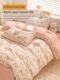Red bean bed four-piece set of bubble yarn sheets and quilt cover 2025 new style dormitory single bedding cover three-piece set