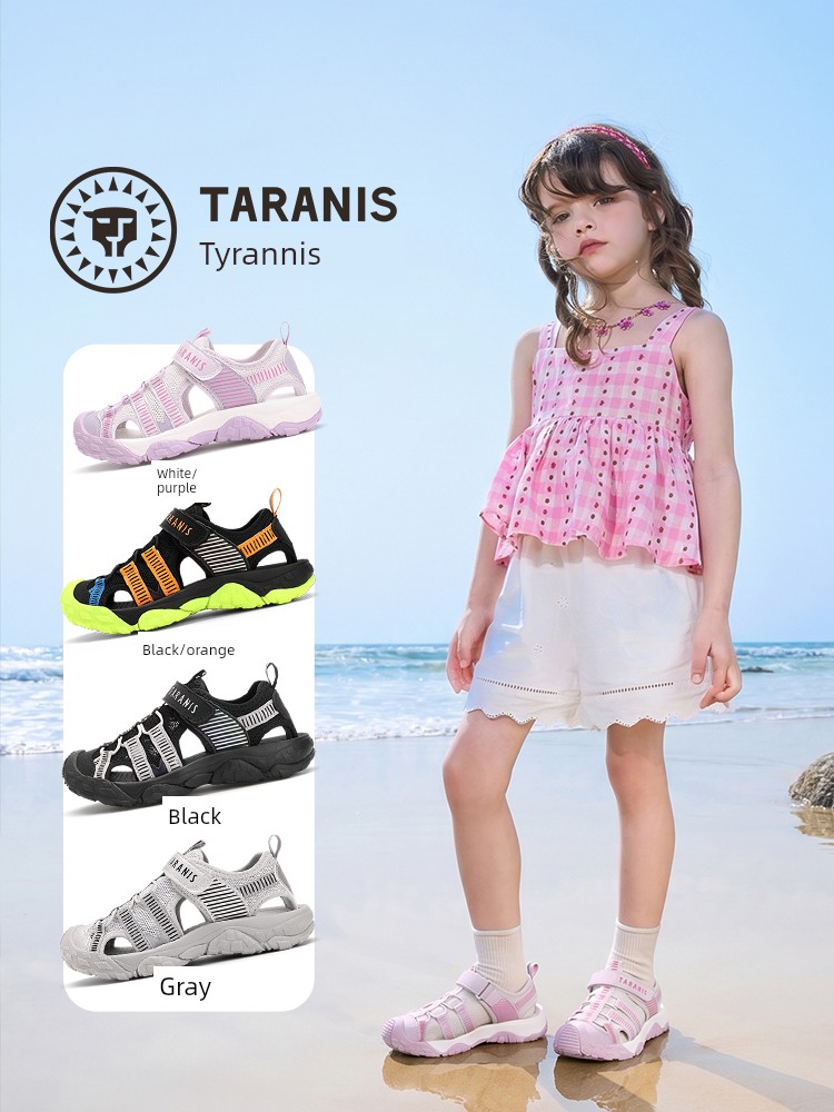 Tyrannis Summer New Style Girls' Closed-Toe Outdoor Sports Sandals, Unisex Water Shoes, Camping Beach Shoes