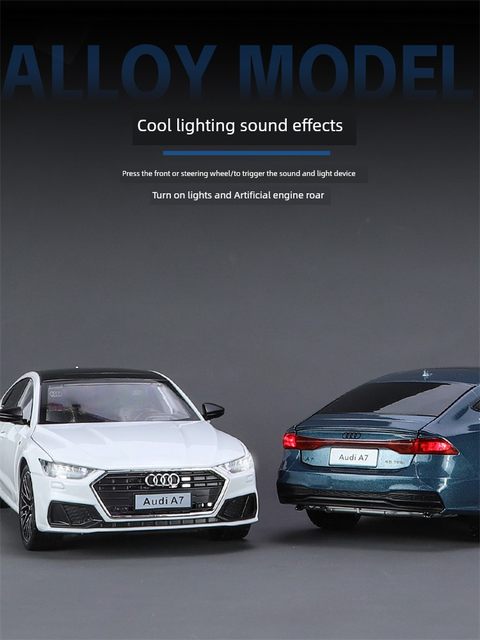 New large Audi A7 alloy car model steering shock absorbing simulation car model collection ornament boy toy car