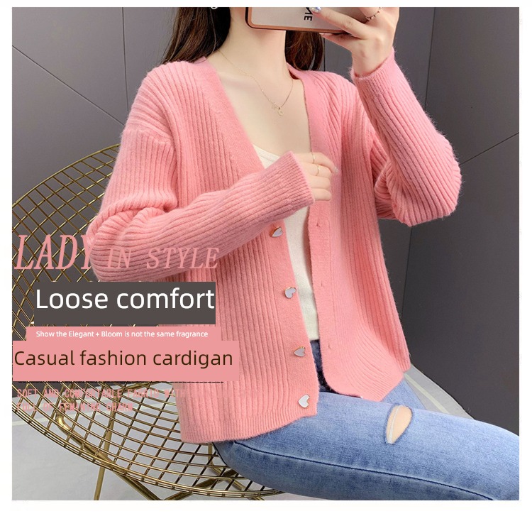 ma'am spring and autumn winter Advanced sense Hot money knitting Cardigan