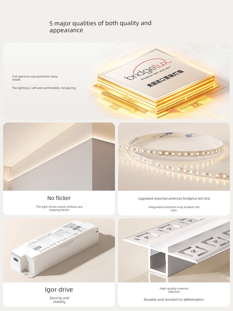 Jingya Linear Light Embedded Led Linear Light Double Eyelid Ceiling Corner Light Pre-Embedded Linear Light