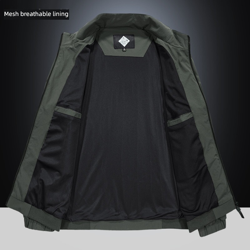 Army green Spring and Autumn Gaopin antifouling man Jacket