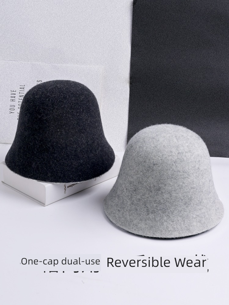 female Autumn and winter Versatile wool keep warm Double sided wear Hat